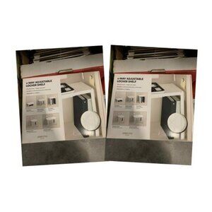 U Brands 2 Way Adjustable Locker Shelf  2PK White 8.375”to13.75" Varying Heights